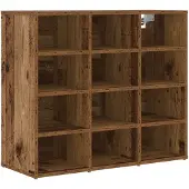 vidaXL Schoenenkast 77,5 x 30 x 67 cm Bewerkt hout Oud hout