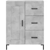 vidaXL Dressoir 69,5x34x90 cm bewerkt hout betongrijs
