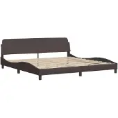 vidaXL Bedframe "Dover", donkerbruin, 200x200 cm, met stoffen bekleding