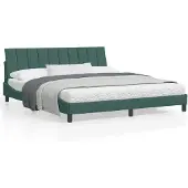 vidaXL Bedframe zonder matras, "Hanko", donkergroen, 180x200 cm, fluweel