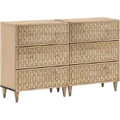 vidaXL Bijzetkasten 2 st 60x33x75 cm massief mangohout