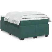 vidaXL Boxspring met matras fluweel donkergroen 120x190 cm