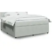 vidaXL Boxspring met matras fluweel lichtgrijs 180x200 cm