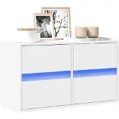 vidaXL Tv-wandmeubel met LED-verlichting 80x31x45 cm wit