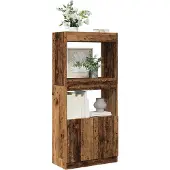 vidaXL Hoge kast 63x33x140 cm bewerkt hout oud houtkleurig
