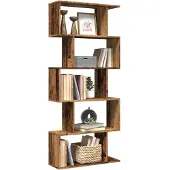 vidaXL Kamerscherm / boekenkast 5-laags 70x24x161 cm hout oud hout