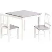 Geuther Kinderstoeljes voor Peuter met Kindertafel - Kinderzitgroep - 3-delige kinderzitgroep van hout - schildertafel voor kinderen - Wit