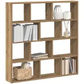 vidaXL Wandschap kubus 12 vakken bewerkt hout artisanaal eikenkleurig