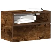 vidaXL Nachtkastje wandgemonteerd 45x26x28,5 cm gerookt eikenkleurig