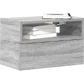 vidaXL Nachtkastjes 2st wandgemonteerd 45x26x28,5cm grijs sonoma eiken