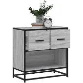 vidaXL Nachtkastje 60x31x60 cm bewerkt hout en metaal grijs sonoma
