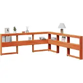 vidaXL Boekenkast Hoofdeinde L-vormig 200 cm grenenhout wasbruin