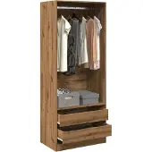 vidaXL Kledingkast 80x50x200 cm bewerkt hout artisanaal eikenkleur
