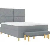 vidaXL Boxspringbed met kussens, lichtgrijs, 200 x 160 cm, gestoffeerd