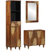vidaXL Badkamerkast set 3 st Honing bruin 62 x 33 x 58 cm