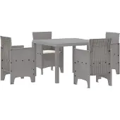 vidaXL Tuinset, 5-delig, lichtgrijs, polypropyleen