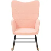 vidaXL Schommelstoel Roze Sherpa Stof