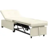 vidaXL Slaapbank Crème 194 x 67 x 82 cm Fluweel