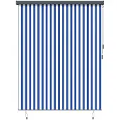 vidaXL Rolgordijn Blauw en Wit 220 x 250 cm Stof en Aluminium