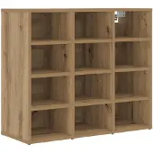 vidaXL Schoenenkast 77,5 x 30 x 67 cm Bewerkt hout Artisanaal eiken
