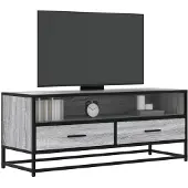 vidaXL Tv-meubel 100x34,5x40 cm bewerkt hout metaal grijs sonoma eiken
