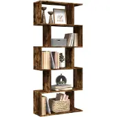 vidaXL Kamerscherm / boekenkast 5-laags 70x24x161 cm hout gerookt eik