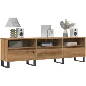 vidaXL Tv-meubel 150x30x44,5 cm bewerkt hout artisanaal eikenkleur