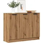 vidaXL Dressoir 90,5x30x70 cm bewerkt hout artisanaal eikenkleur