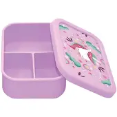 SASSI JUNIOR - Siliconen lunchbox voor kinderen - Roze 12 x 17 cm