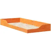 vidaXL Bedframe Wasbruin 90 x 220 cm Massief grenenhout