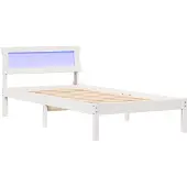 vidaXL Bedframe met hoofdeinde Wit 90 x 190 cm Massief grenenhout
