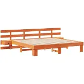 vidaXL Bedframe met hoofdeinde Bruin 180 x 200 cm Massief grenenhout