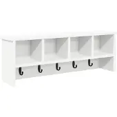 vidaXL Wandgemonteerde kapstok Muurmontage Wit 75 x 16 x 26 cm