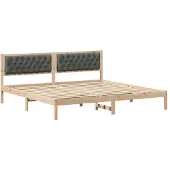 vidaXL Bedframe Donkergrijs 200 x 200 cm Massief grenenhout