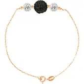 Diadema Trilogie armband kristal preciosa wit en zwart zilver 925 roze vergulde