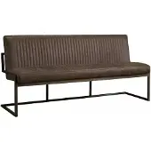 Tower Living Eetkamerbank Ferro - Microvezel - Donker bruin - 185 cm -