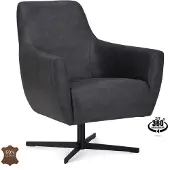 WGXL Collection Fauteuil Haven - Microleder - Bull - Antraciet -