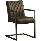 Tower Living Eetkamerstoel Ferro arm - Microvezel - Donker bruin -