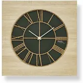 AMS 9641 vierkante wandklok, hout met opgelegde cijfers 50 cm