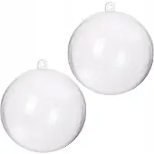 Springos 2x Acryl Kerstballen Transparant 6cm - Idee voor Decoupage & Knutselen