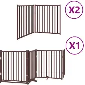 vidaXL Hondenhek inklapbaar 8 panelen 640 cm populierenhout bruin