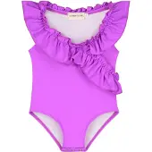 SuperCute badpak paars met ruffels maat 104