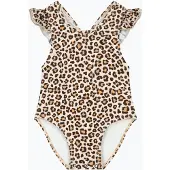 SuperCute badpak luipaardprint bruin met drukknopen maat 110
