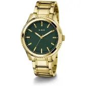 GUESS Analoog horloge 'Dex' goud / donkergroen