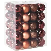 Beliani ISOJARVI - Set van 60 kerstballen - Bruin - Synthetisch materiaal