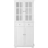 SoBuy FSB76-W: Keukenkast, hoge kast, opbergkast, badkamerkast, buffetkast, commode, wit