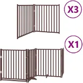 vidaXL Hondenhek inklapbaar 10 panelen 800 cm populierenhout bruin