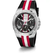 GUESS Analoog horloge 'VETTE' rood / zwart / wit