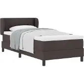 vidaXL Boxspring bed met hoofdeinde Donkerbruin 90 x 200 cm Stof