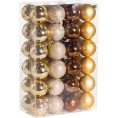 Beliani KOLIMA - Set van 48 kerstballen - Goud - Synthetisch materiaal